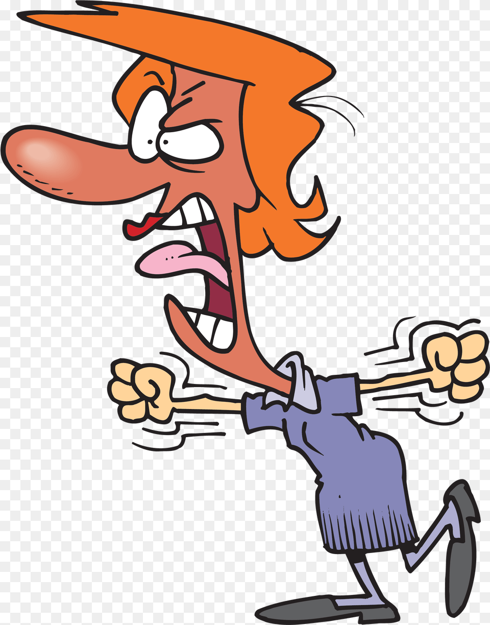 Freeuse No Screaming Clipart Angry Woman Cartoon Book, Comics, Publication Free Transparent Png