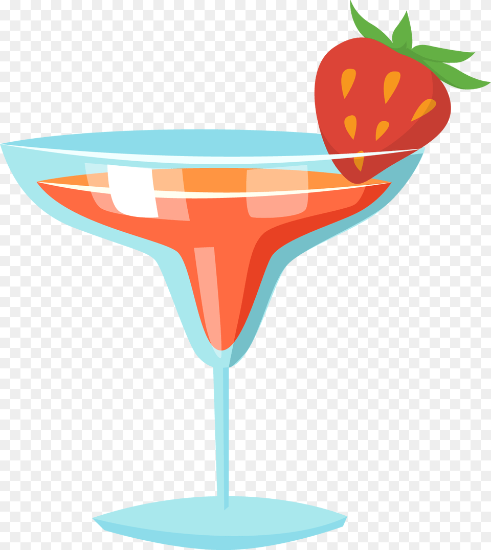 Freeuse Stock Cocktail Juice Pink Lady Martini Strawberry Margarita Clipart, Alcohol, Beverage, Produce, Plant Free Png