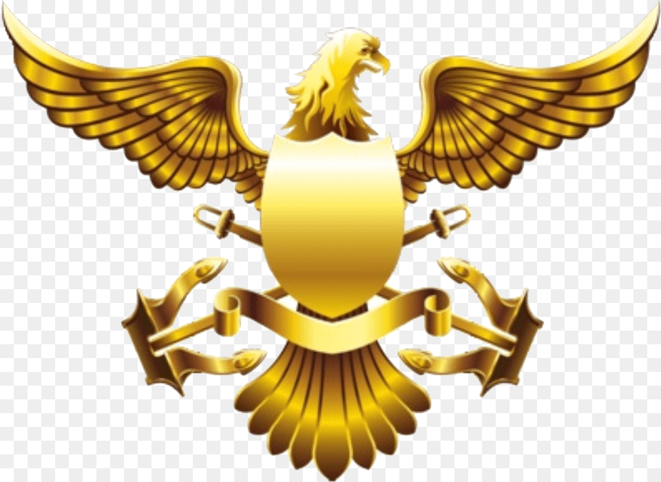 Freeuse Stock Golden American Falcon Transprent Gold Eagle Logo, Emblem, Symbol, Chandelier, Lamp Free Transparent Png