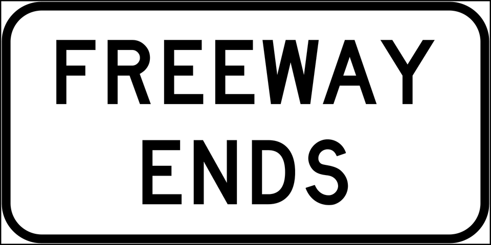 Freeway Ends Sign In British Columbia Clipart, Symbol, Text Free Transparent Png