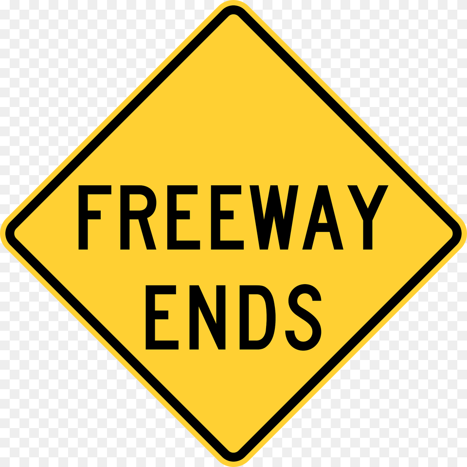 Freeway Ends Sign In United States Clipart, Symbol, Road Sign Free Png