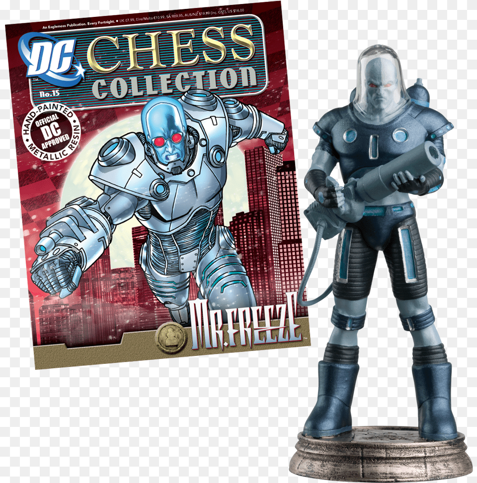 Freeze Dc Chess Figure In Box Magazine Dc Superhero Collection Mr Freeze, Person, Toy, Robot, Face Free Transparent Png