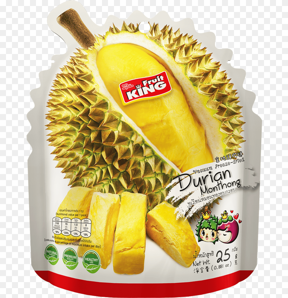 Freeze Dried Packaging Durian Fruit King, Food, Plant, Produce, Face Png