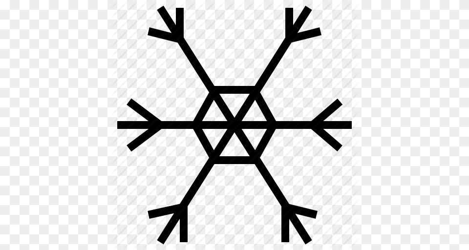 Freeze Freezing Hexagon Snow Snowfall Snowflake Winter Icon, Cutlery, Fork, Cross, Symbol Png