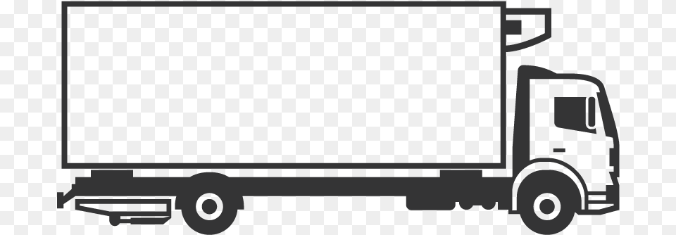 Freezer Truck Clipart 26t Black And White, Moving Van, Transportation, Van, Vehicle Free Png