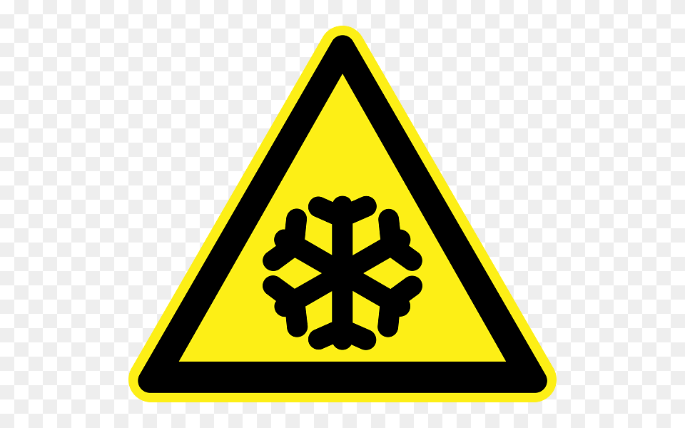 Freezing Hazard Warning Sign, Symbol, Outdoors, Nature Free Png Download