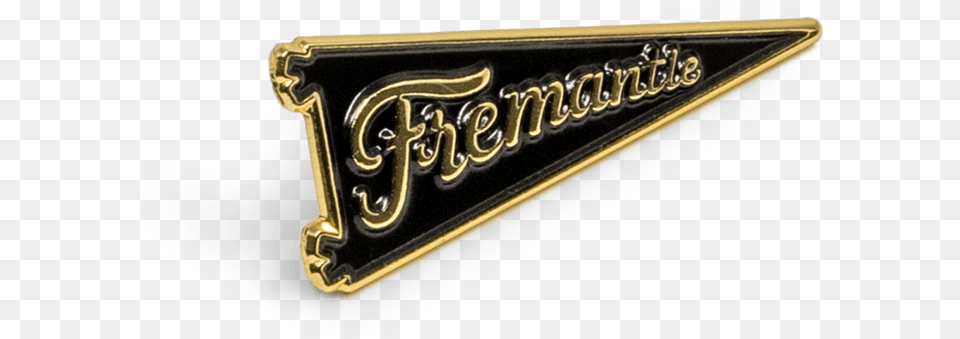 Fremantle Pennant Flag Pin In Gold Emblem, Badge, Logo, Symbol Free Png