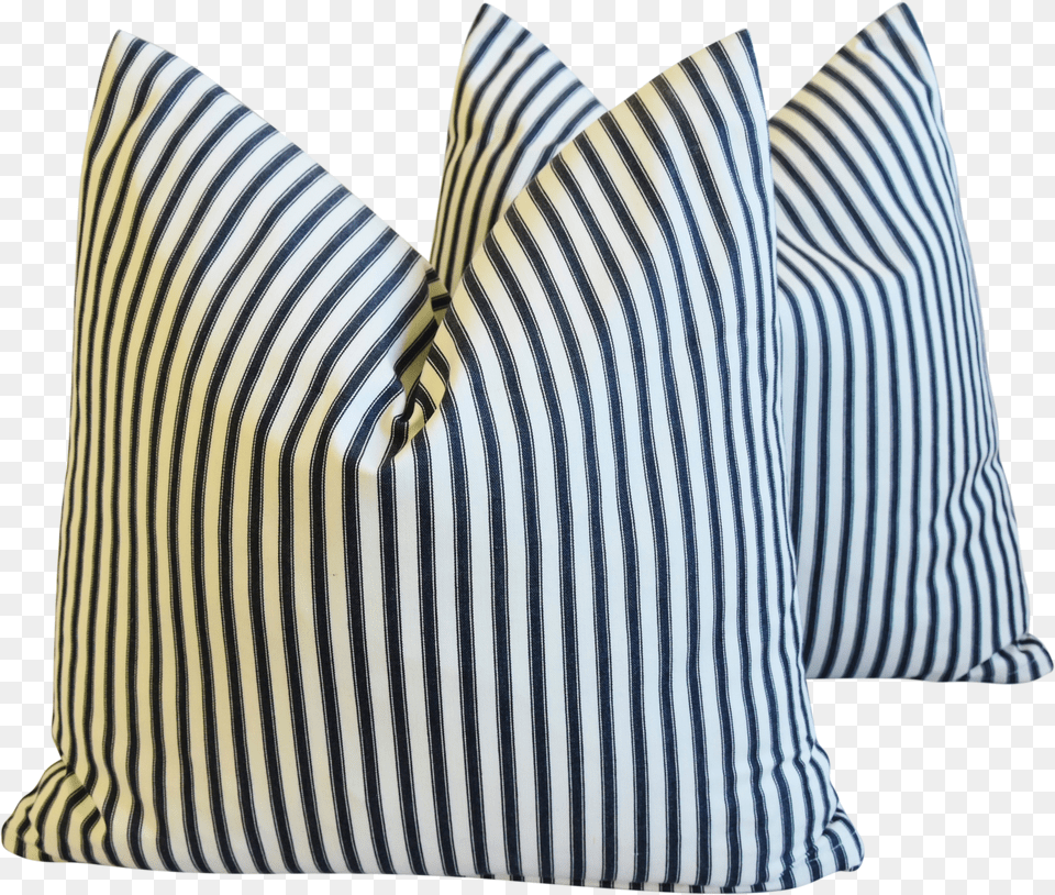 French Black Amp White Striped Ticking Featherdown Pillows Cushion, Stencil, Adult, Male, Man Free Transparent Png
