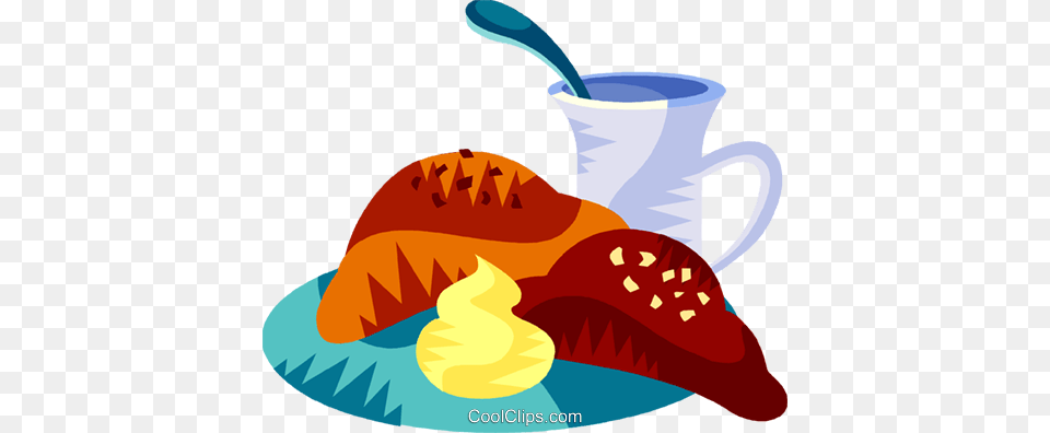 French Breakfast Royalty Vector Clip Art Illustration, Croissant, Food Free Png