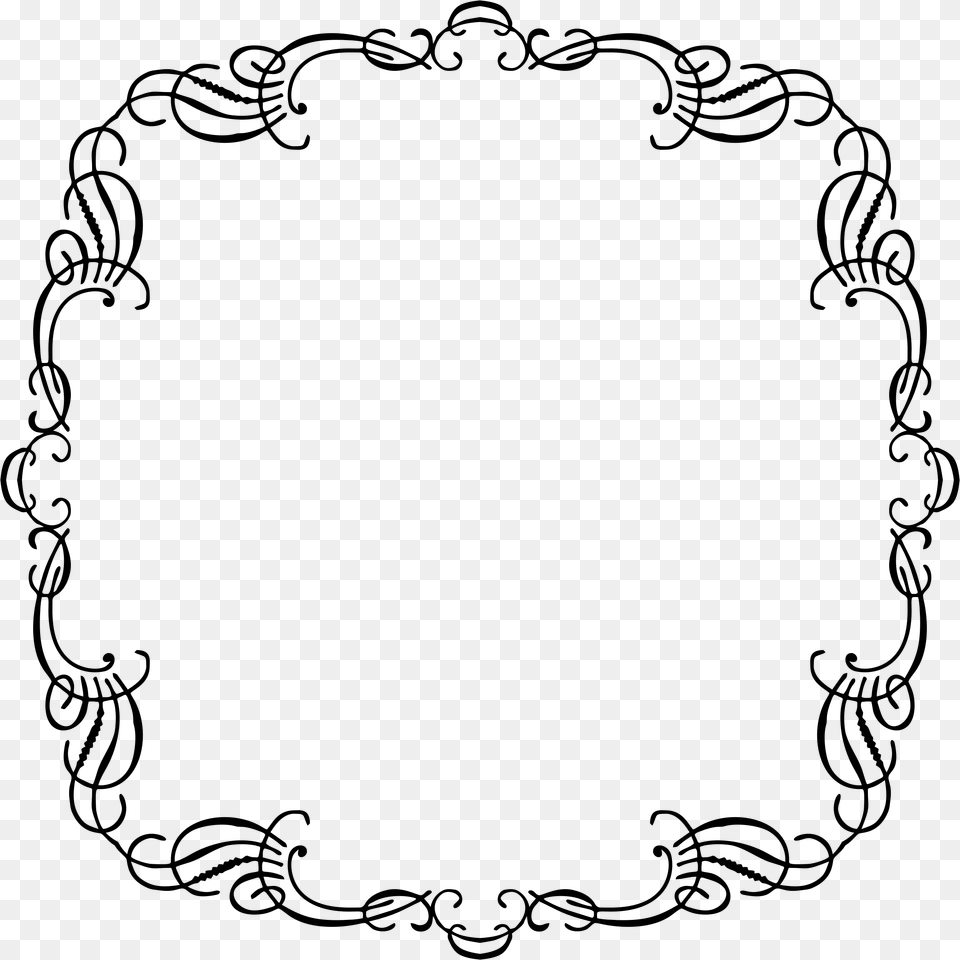 French Clipart Line Vintage Line French Frames, Gray Png