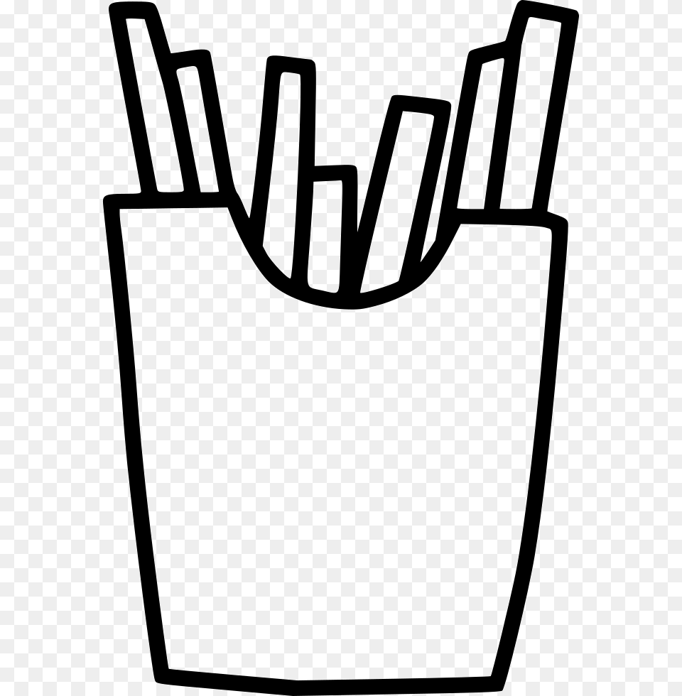 French Fries, Bag, Cutlery, Stencil, Blackboard Free Png Download