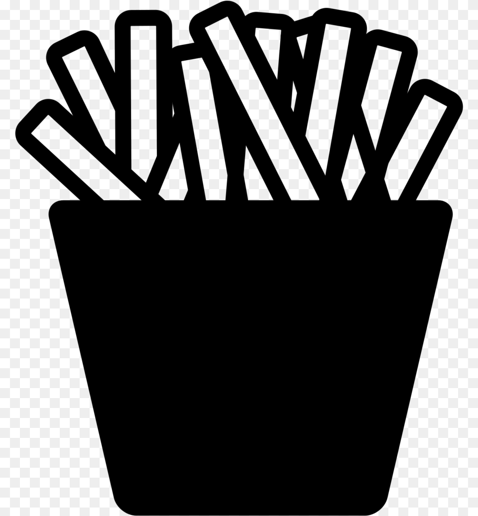 French Fries Black, Gray Png Image
