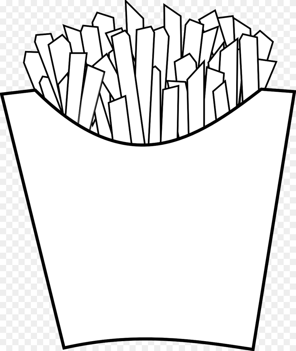 French Fries Clipart Black And White, Jar Free Png Download