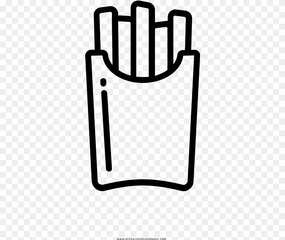 French Fries Coloring, Gray Free Png