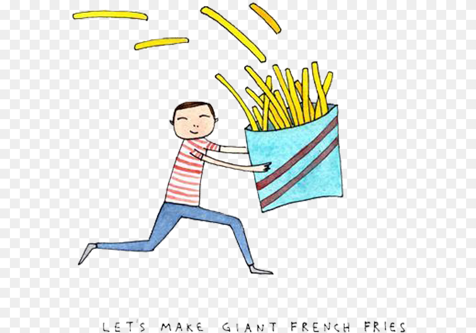 French Fries Drawing Watercolor Painting Illustration Drawing, Person, People, Face, Head Png Image