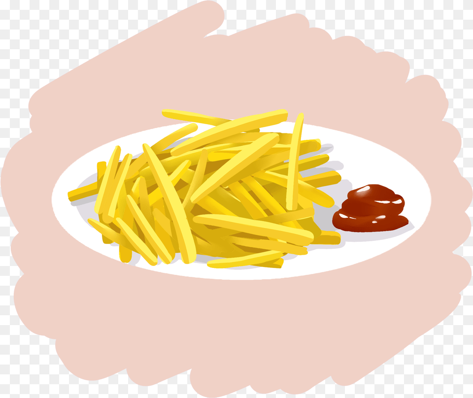 French Fries Frenchfries Potatoes Potato And Psd French Fries On Plate Cartoon, Birthday Cake, Cake, Cream, Dessert Png