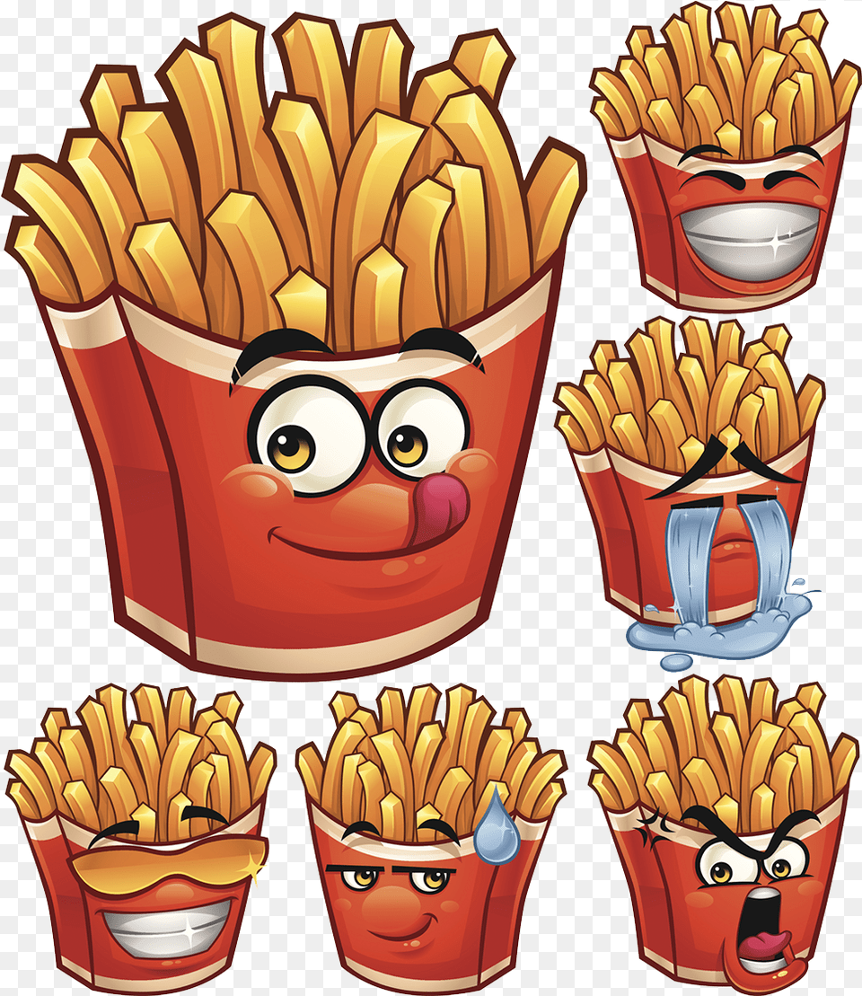 French Fries Hamburger Fast Food Cartoon Papas Fritas En Dibujo, Person, Face, Head Free Png