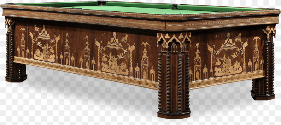 French Gothic Revival Billiard Table 18th Century Billiards Table, Architecture, Building, Furniture, Indoors Png