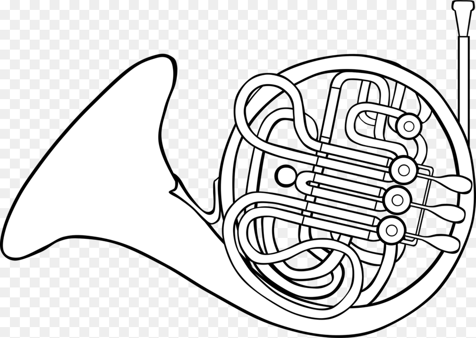 French Horns Drawing Brass Instruments Musical Instruments Free, Brass Section, Musical Instrument, Horn, French Horn Png Image