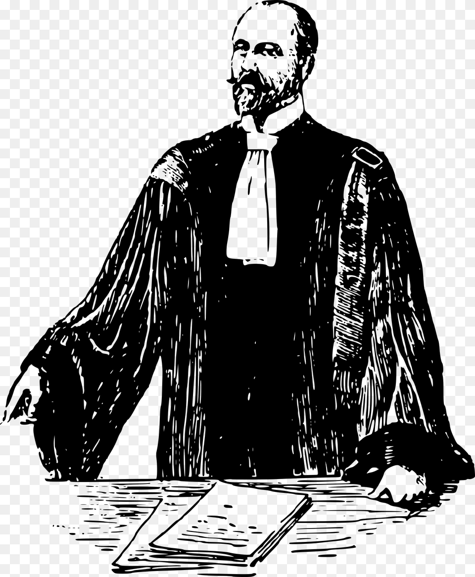 French Lawyer Early 20th Century Lawyer Clipart Black And White, Gray Png Image