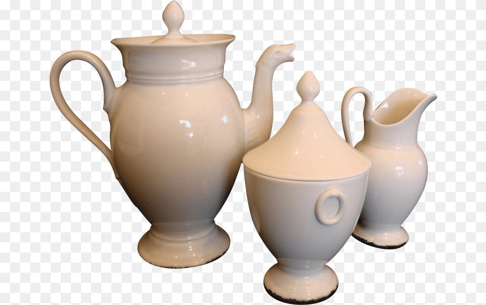 French Limoges Whiteware Tea Or Coffee Set Pot Sugar Teapot, Art, Porcelain, Pottery, Jug Png Image