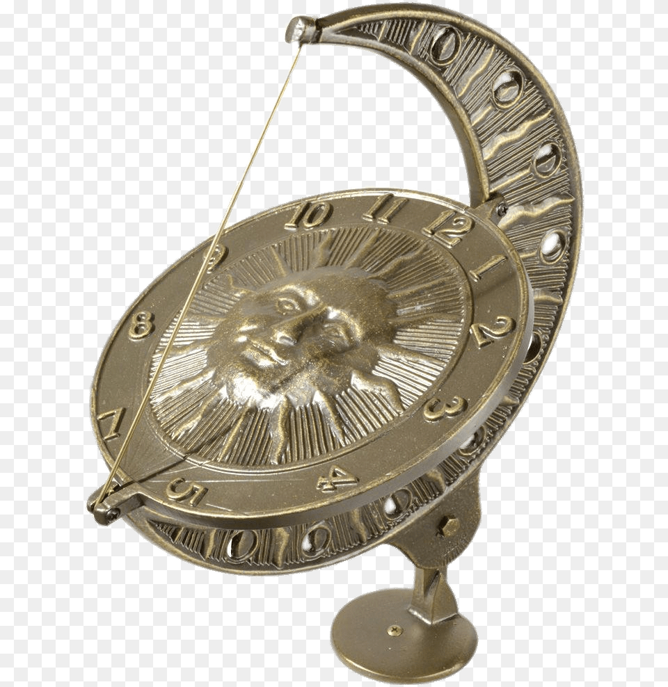 French Moon And Sun Dial Sundial, Bronze Free Png