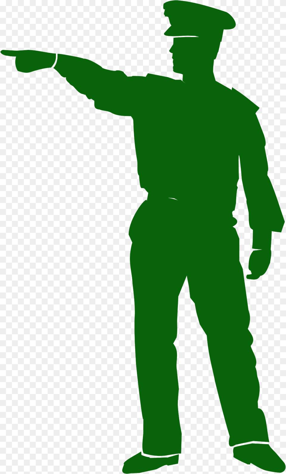 French Policeman Silhouette, Green, Person Png