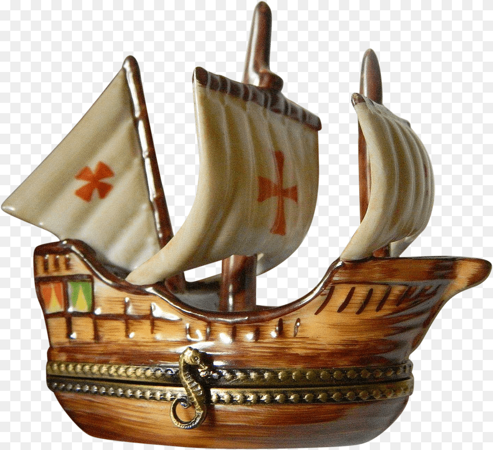 French Porcelain Limoges Ship Christopher Columbus Free Transparent Png