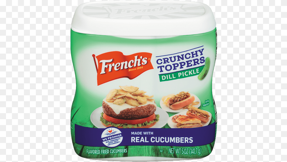 French S Crunchy Toppers Dill Pickle French39s Dill Pickle Crunchy Toppers, Food, Lunch, Meal, Hot Dog Png