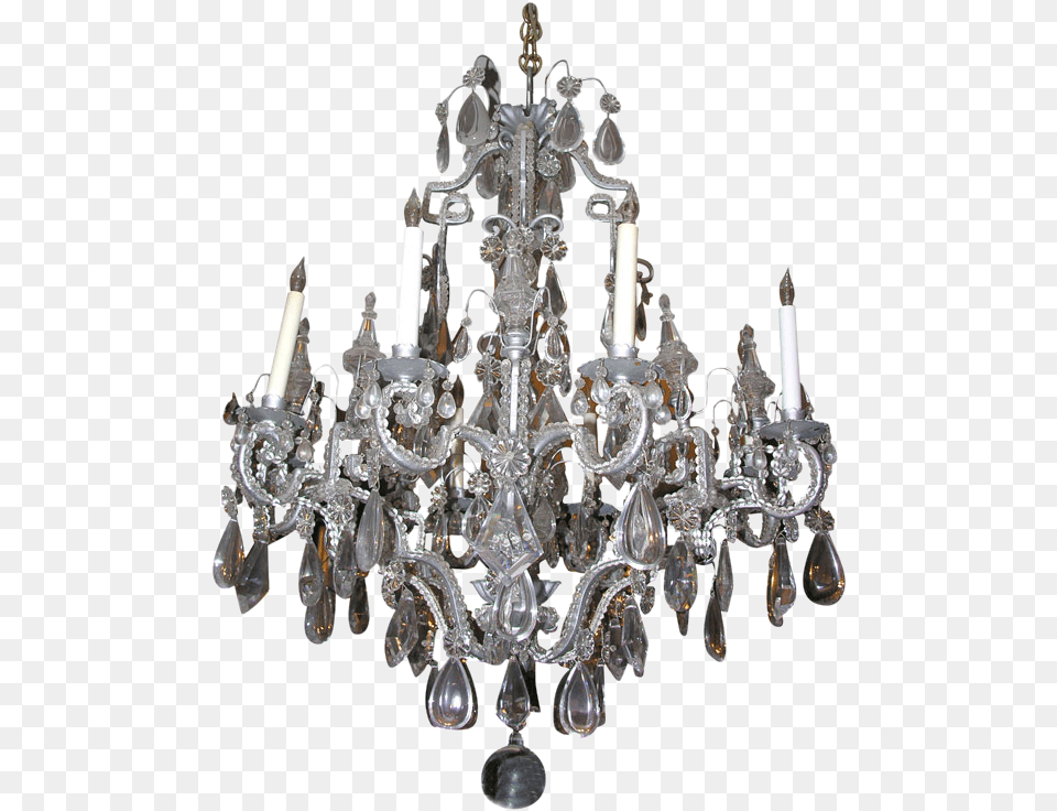 French Silvered 8 Light Chandelierclass Chandelier, Lamp Png Image