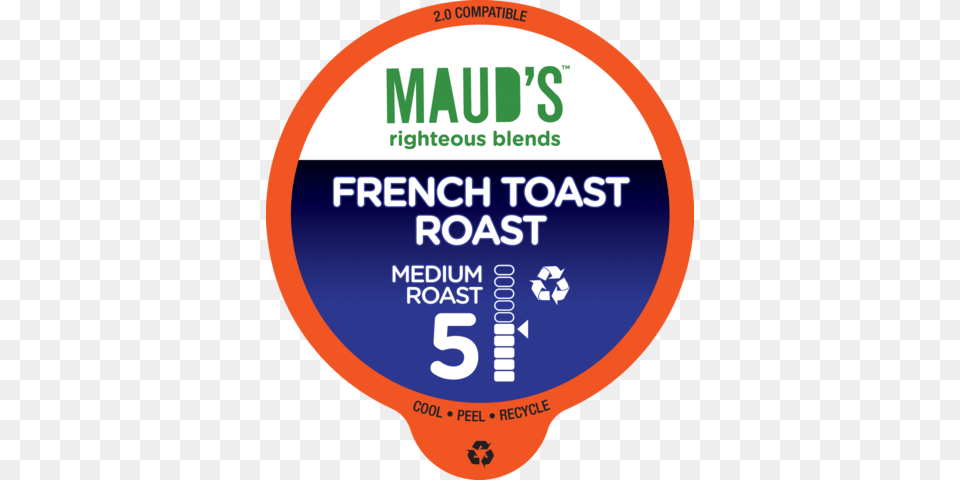 French Toast Roast Flavored Coffee Pods 60ct Mauds Coffee, Badge, Logo, Symbol, Disk Free Png