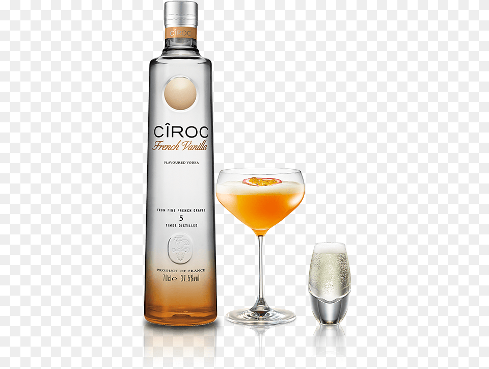 French Vanilla Ciroc, Glass, Alcohol, Beverage, Liquor Png Image