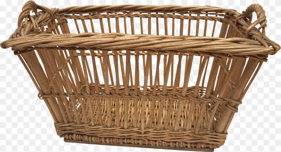 French Woven Wicker Laundry Basket Basket Free Transparent Png