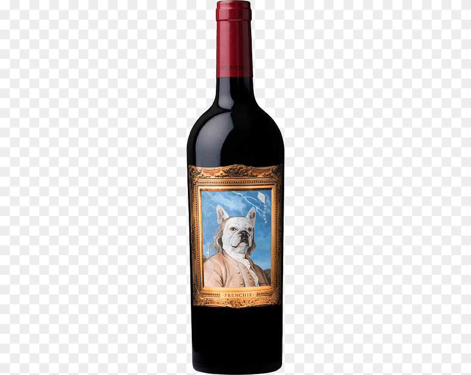 Frenchie Benjamin Franklin Red Wine Bottle, Alcohol, Beverage, Liquor, Pet Png