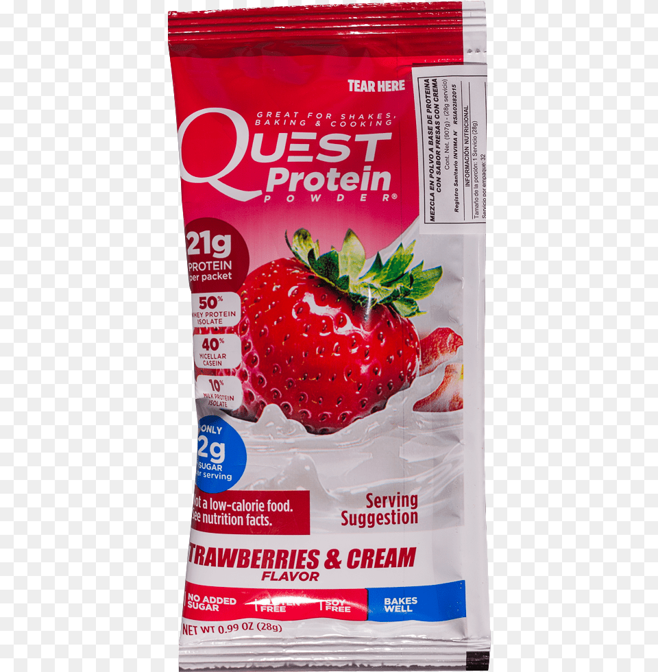 Fresas Con Crema Quest Nutrition Protein Powder Strawberries And Cream, Advertisement, Berry, Food, Fruit Free Png