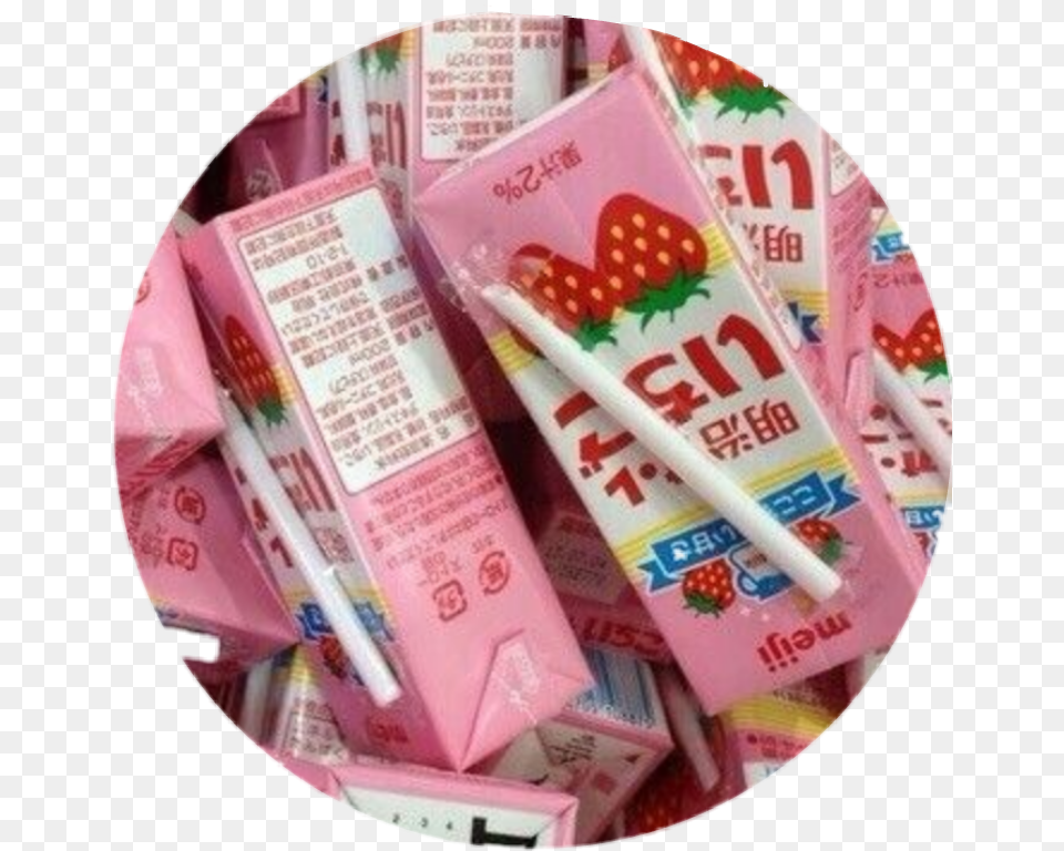 Fresas Estikers Aesthetic Strawberry Milk Boxes, Food, Sweets, Candy Png Image