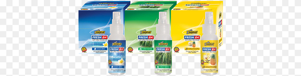 Fresh 24 Mist Spray Freshener Shield Since 1964 Fresh Car Air Freshener Shield, Bottle, Cosmetics, Sunscreen, Produce Free Transparent Png