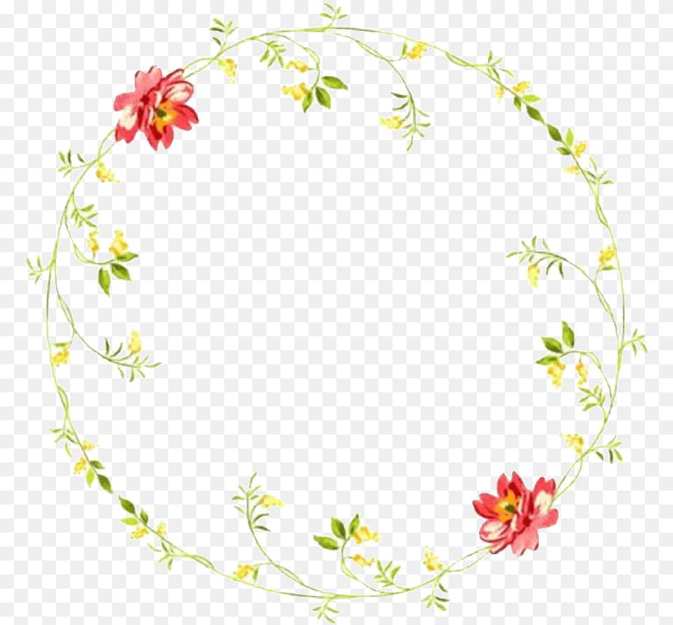 Fresh Big Red Flowers Hand Drawn Garland Decorative, Accessories, Pattern, Graphics, Floral Design Png Image