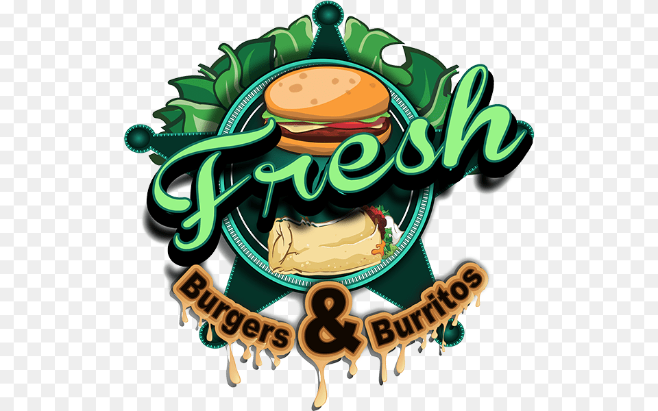 Fresh Burgers And Burritos Illustration, Logo, Burger, Food Free Png