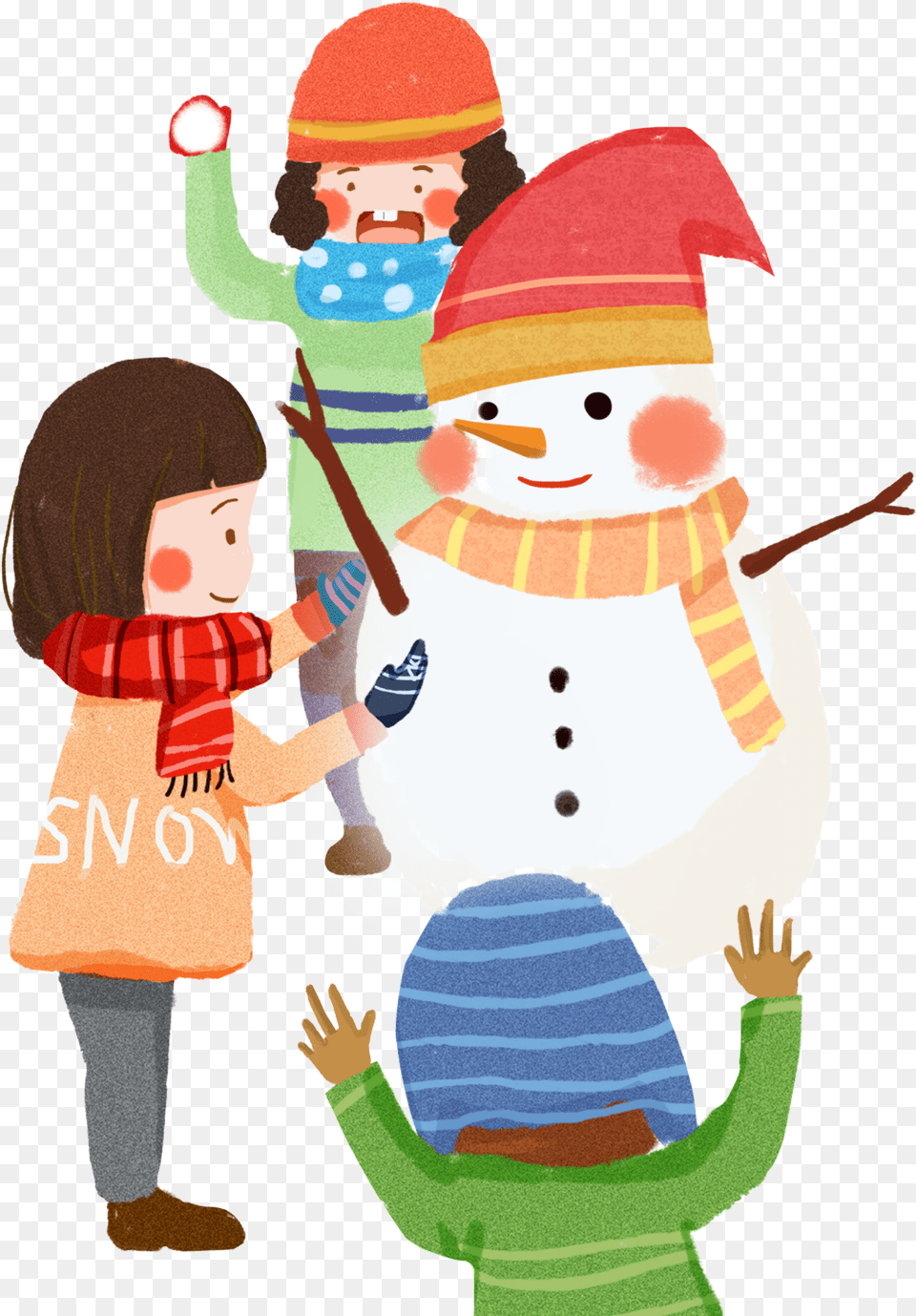 Fresh Colored Cartoon Mother And Psd Kids Winter, Nature, Outdoors, Snow, Person Png Image