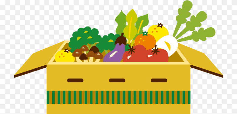 Fresh Fruit And Vegetables Fruit And Vegetables Cartoon, Box, Art, Graphics Free Png Download