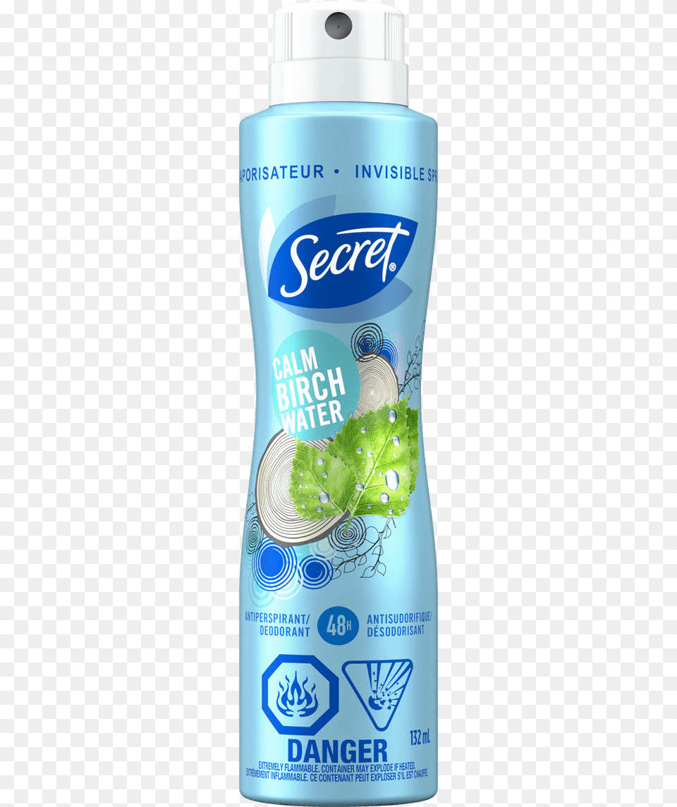 Fresh Invisible Spray Calm Birch Water Secret Deodorant, Cosmetics, Alcohol, Beer, Beverage Free Png Download