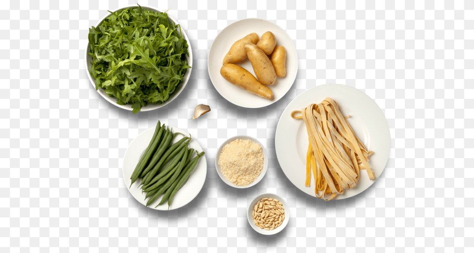 Fresh Pasta With Arugula Pesto Fingerling Potatoes Side Dish, Food, Lunch, Meal, Plate Free Png