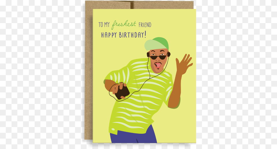 Fresh Prince Birthday Card Fresh Prince Happy Birthday Card, Clothing, T-shirt, Advertisement, Person Free Transparent Png