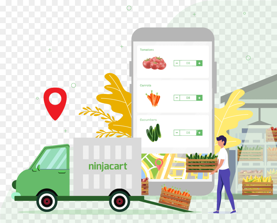 Fresh Produce Supply Chain Mobile Phone, Person, Advertisement, Poster, Machine Free Png Download
