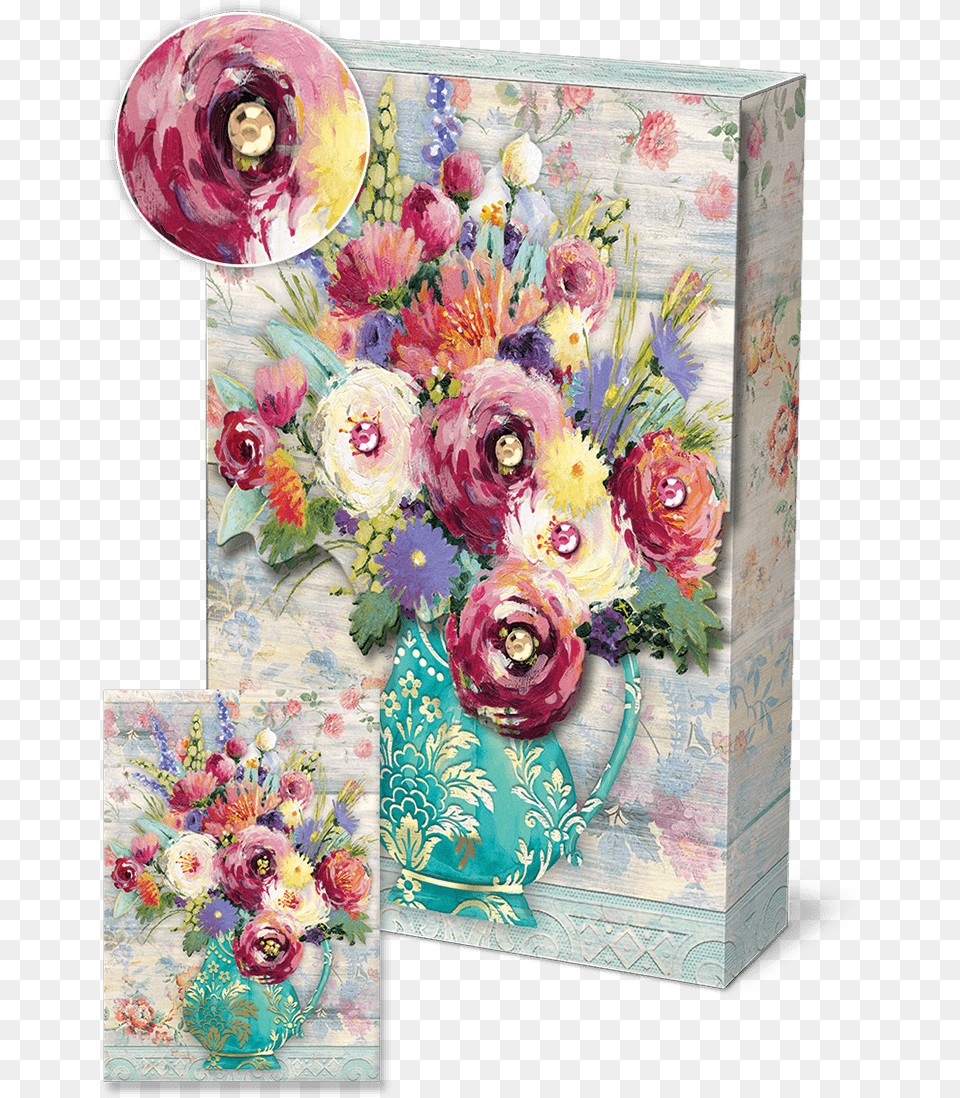Fresh Punch Studio Fresh Flowers Magnetic Closure Journal, Art, Greeting Card, Graphics, Pattern Png Image
