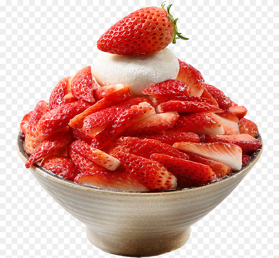 Fresh Strawberry Falling Snow, Berry, Food, Fruit, Plant Png Image