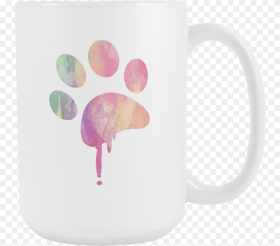 Fresh Watercolor Paw Print Coffee Mug 15 Oz Watercolor Paw, Cup, Beverage, Coffee Cup Free Png