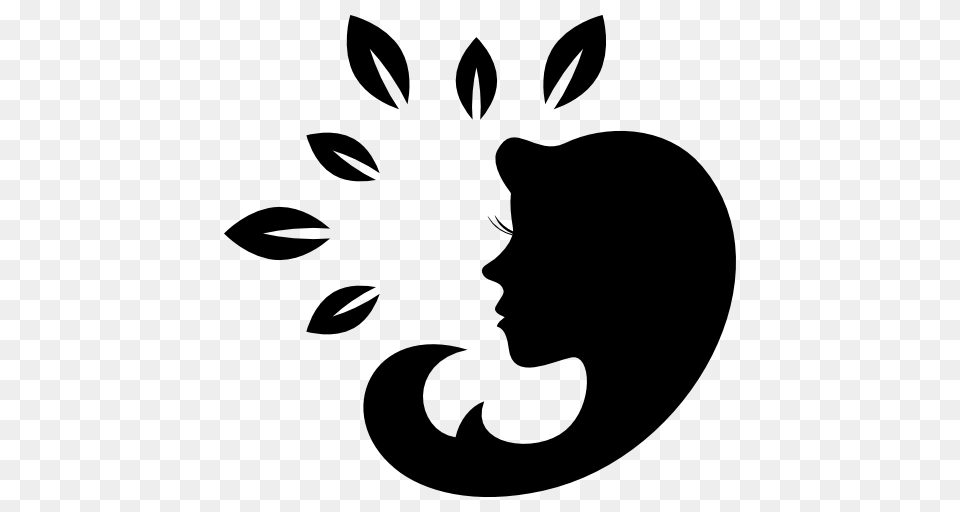 Freya Spa Logo, Silhouette, Stencil, Adult, Female Png