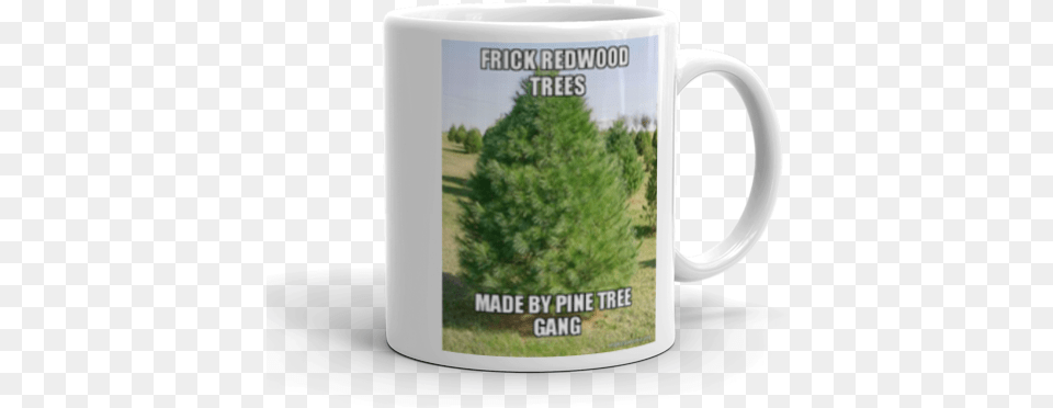 Frick Redwood Trees Made By Pine Tree Gang Make A Meme Eastern White Pine Tree, Cup, Plant, Fir, Beverage Png Image
